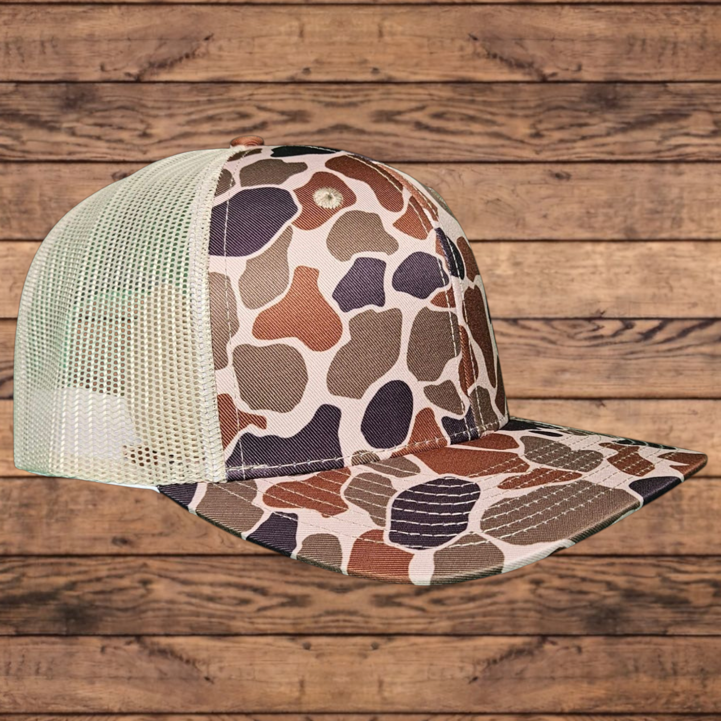 Duck Camo, 6 Panel Trucker Blank Wholesale